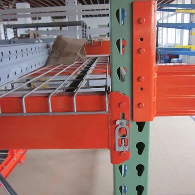 American Teardrop Pallet Rack Beams Verde e Arancio Racking per magazzini pesanti