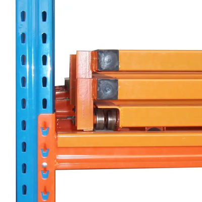 Sistema di scaffalatura a rimbalzo metallo per magazzini scaffalatori per pallet impilabili